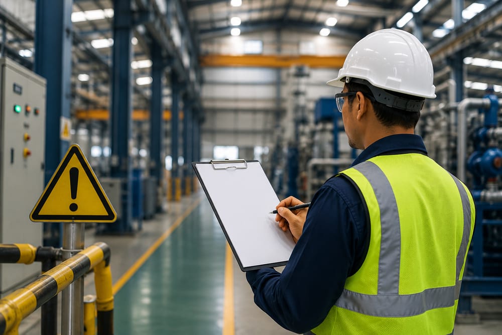 Safety audit inspection at industrial facility in Gujarat